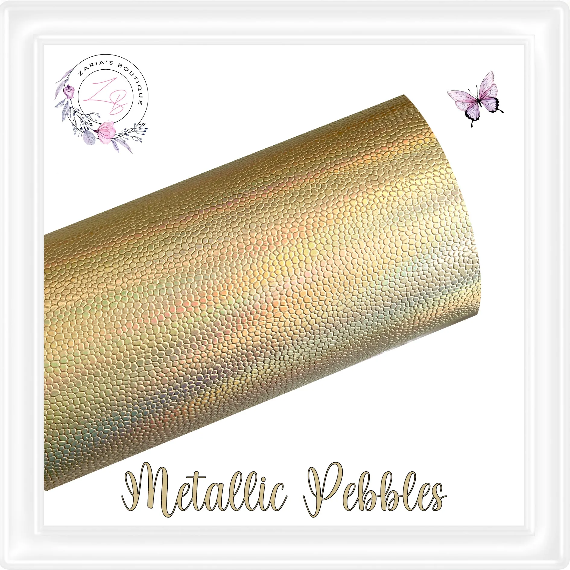 ⋅ Metallic Pebbles ⋅ Textured Silver Faux Leather Sheets ⋅