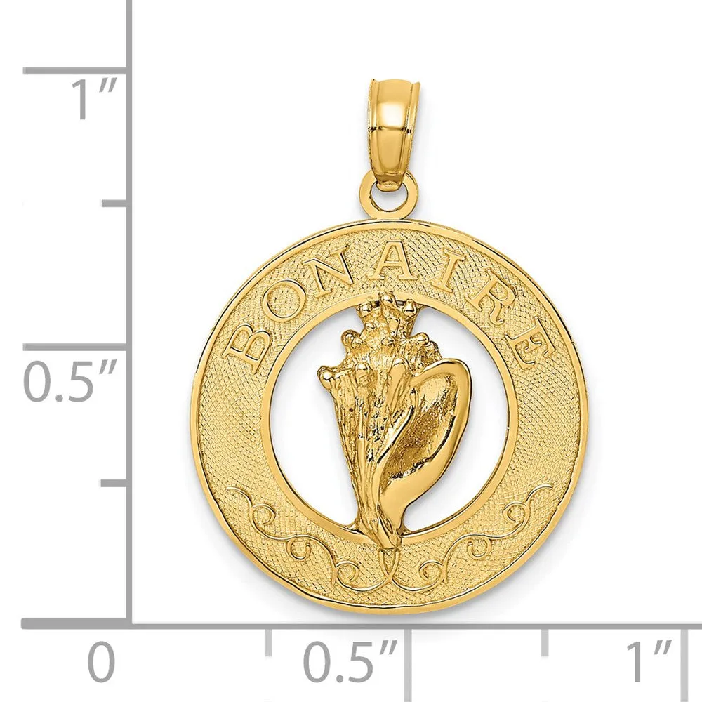 14K BONAIRE Circle w/ Conch Shell Charm