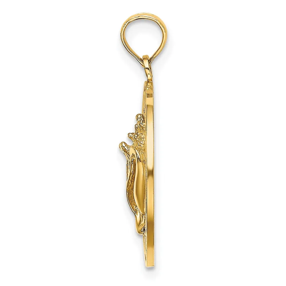 14K BONAIRE Circle w/ Conch Shell Charm
