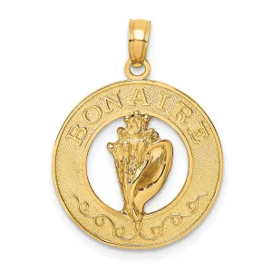 14K BONAIRE Circle w/ Conch Shell Charm
