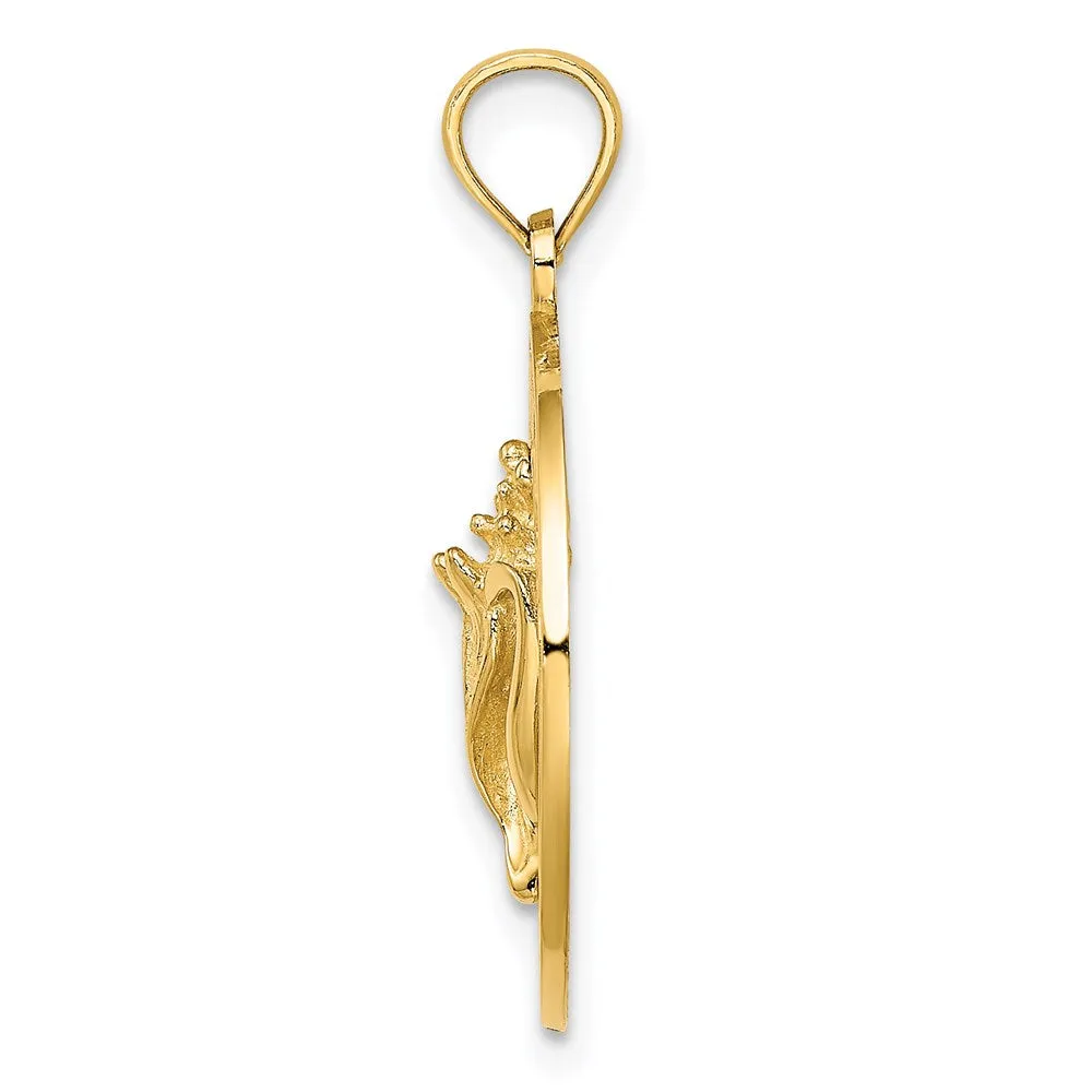 14K JAMAICA Circle w/ Conch Shell Charm