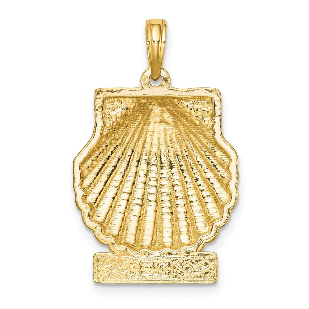 14K OCEAN CITY Scallop Shell Charm