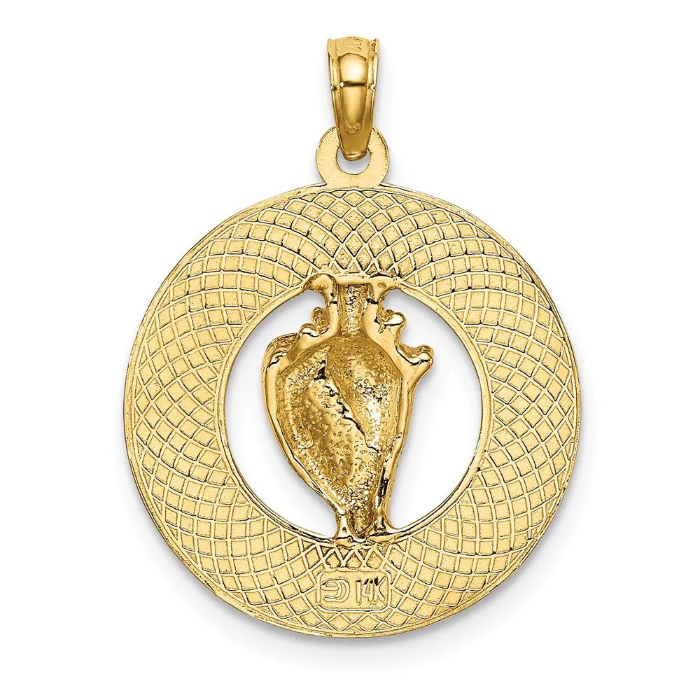 14K SANIBEL w/Conch Shell Circle Charm