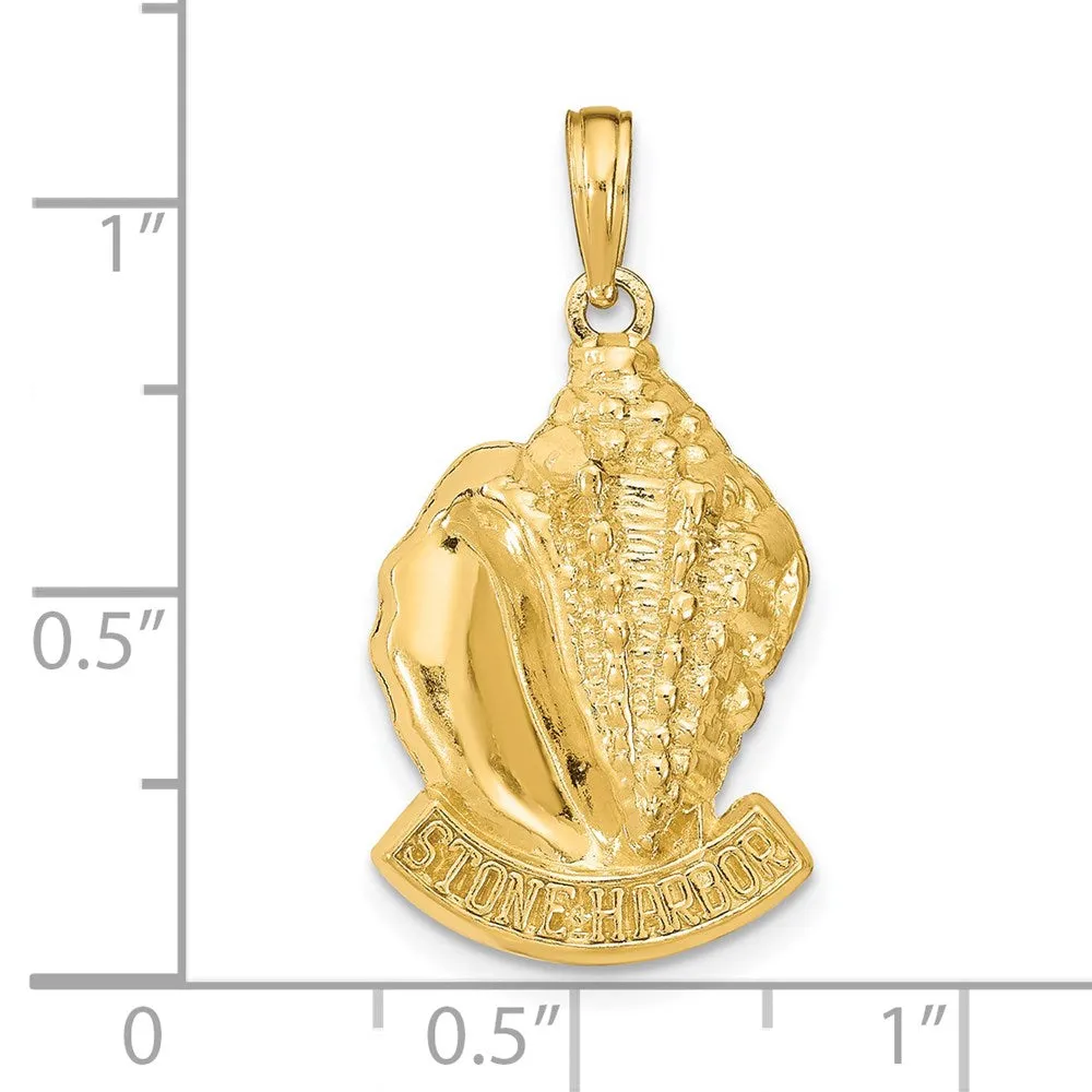14k STONE HARBOR, NJ Conch Shell Pendant
