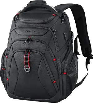 17.3 Inch Travel Laptop Backpack with Hard Shell SafeRoom & USB Charging Port