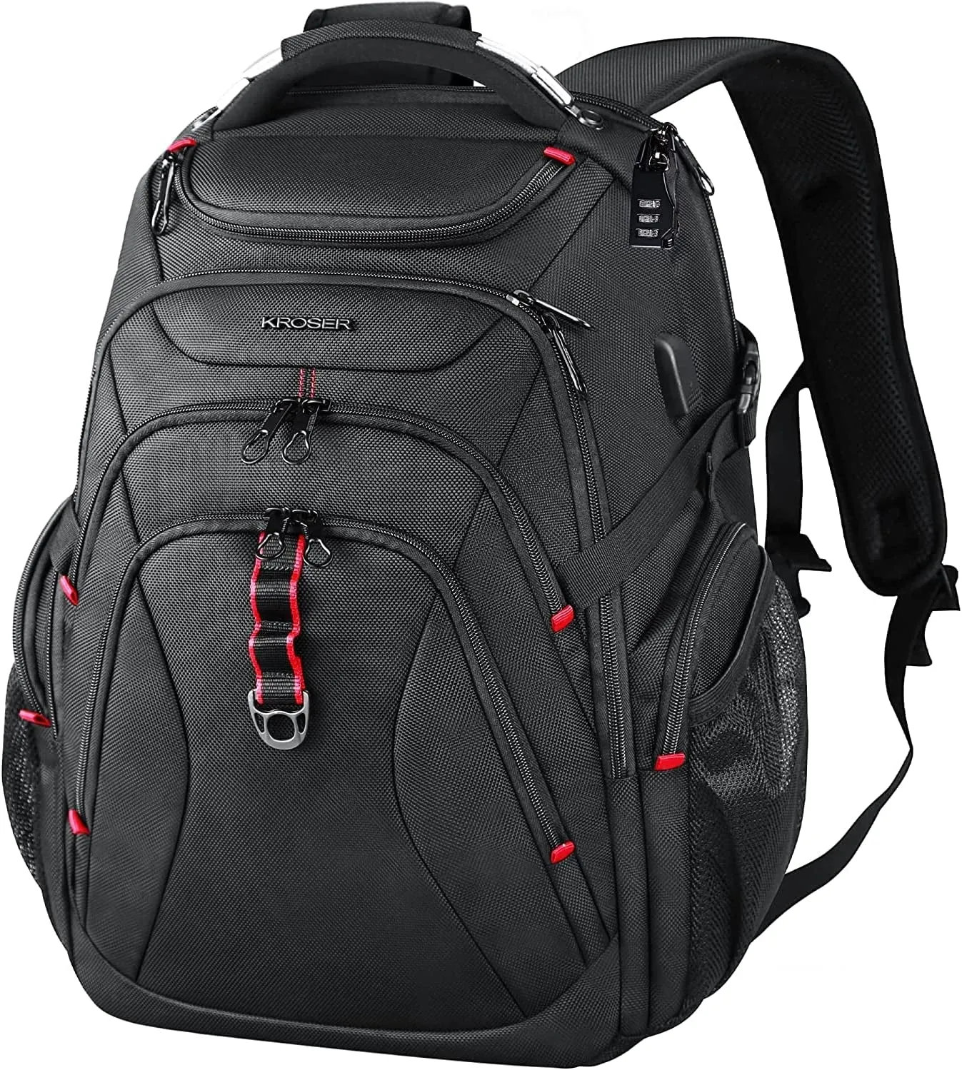 17.3 Inch Travel Laptop Backpack with Hard Shell SafeRoom & USB Charging Port