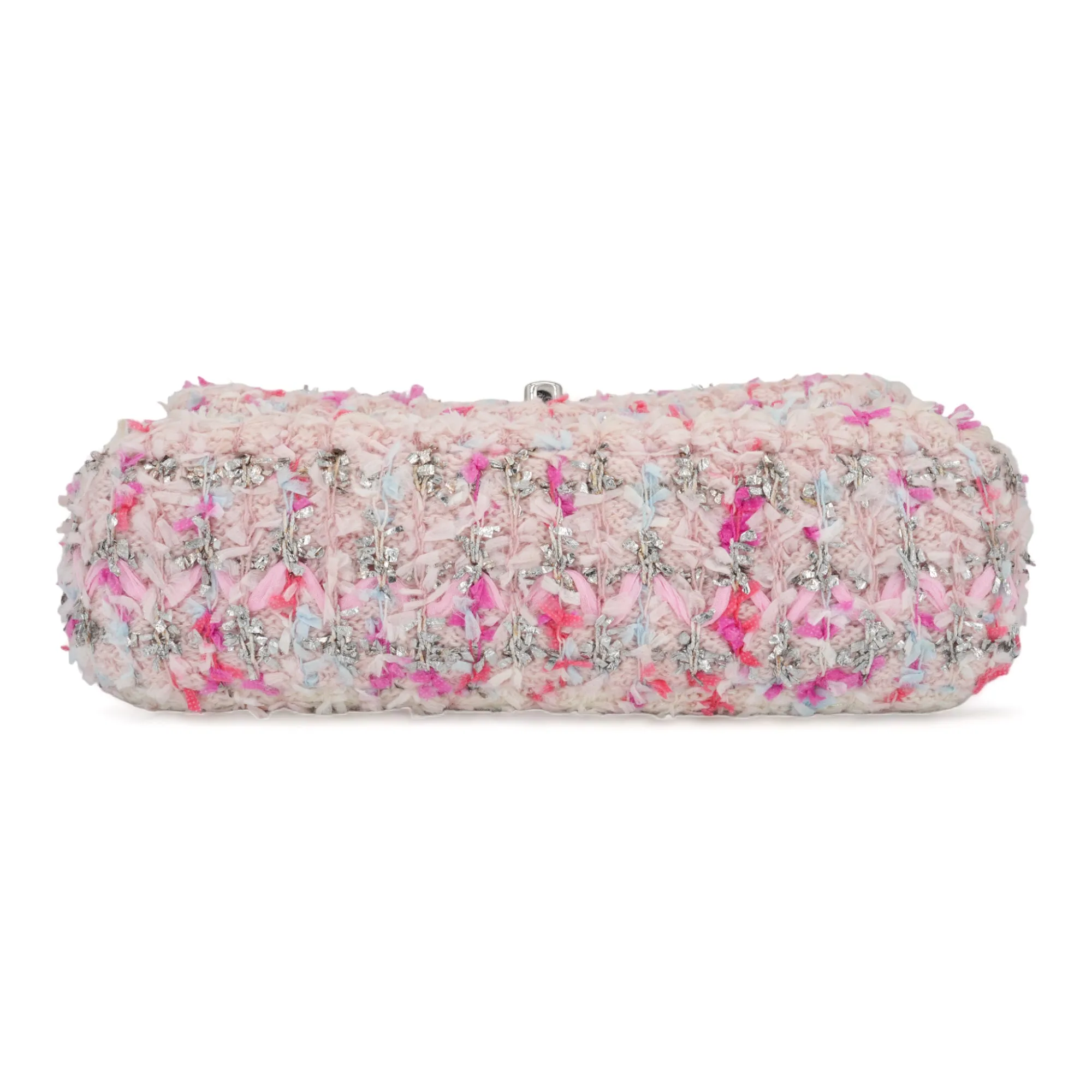 18S Pink Glitter Tweed Mini Flap Bag
