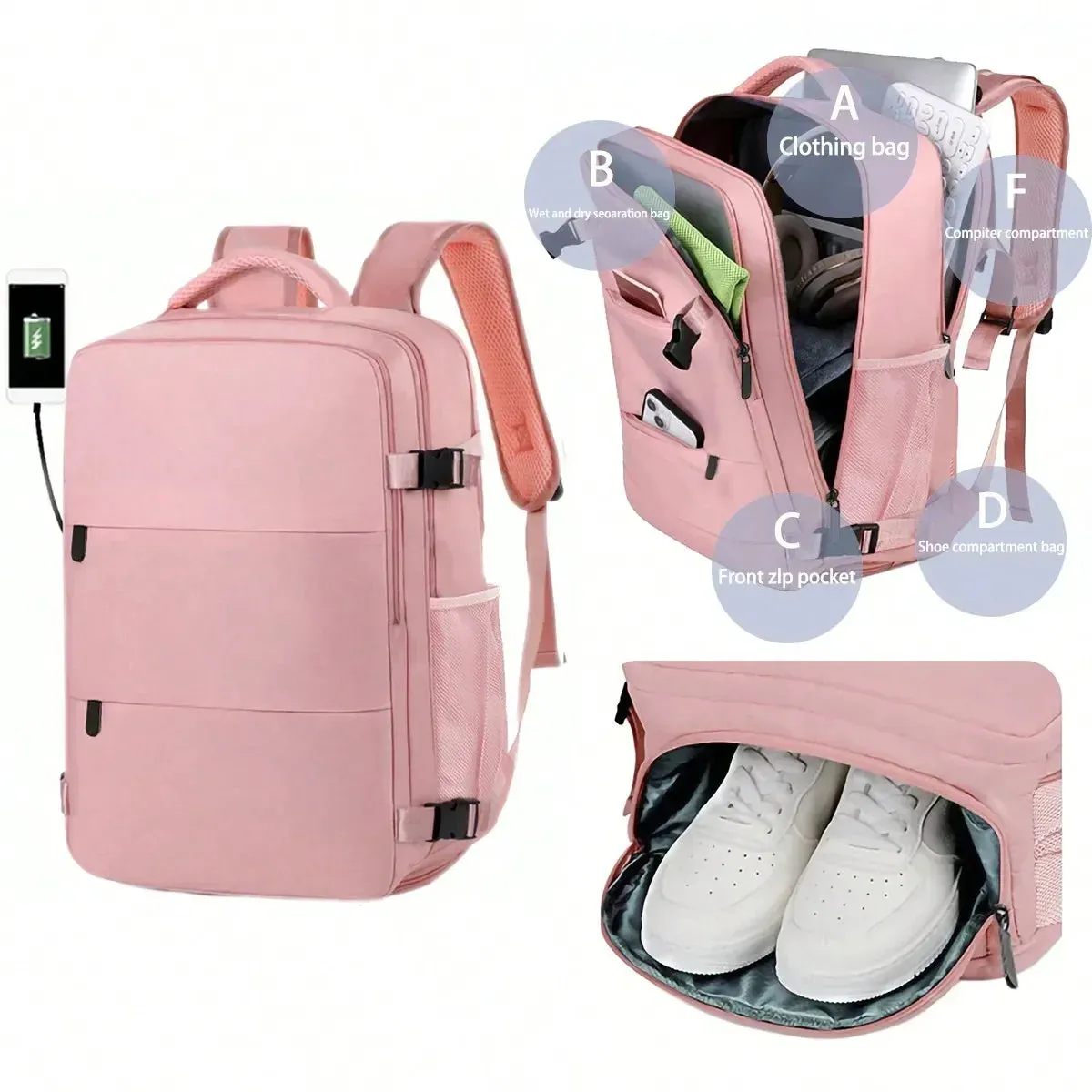 1pcs Large Capacity Multifunctional Business Travel Backpack Suitable For Women, Men, White-Collar Workers, Outdoor Travel