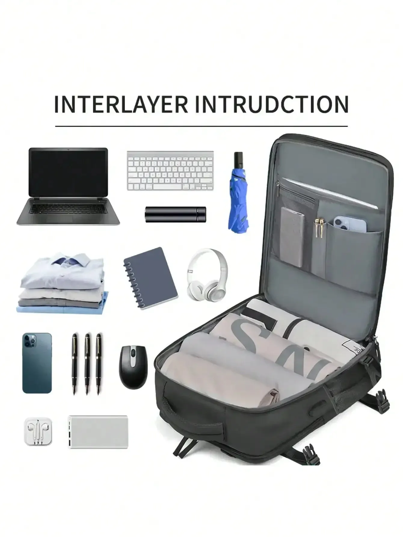 1pcs Large Capacity Multifunctional Business Travel Backpack Suitable For Women, Men, White-Collar Workers, Outdoor Travel