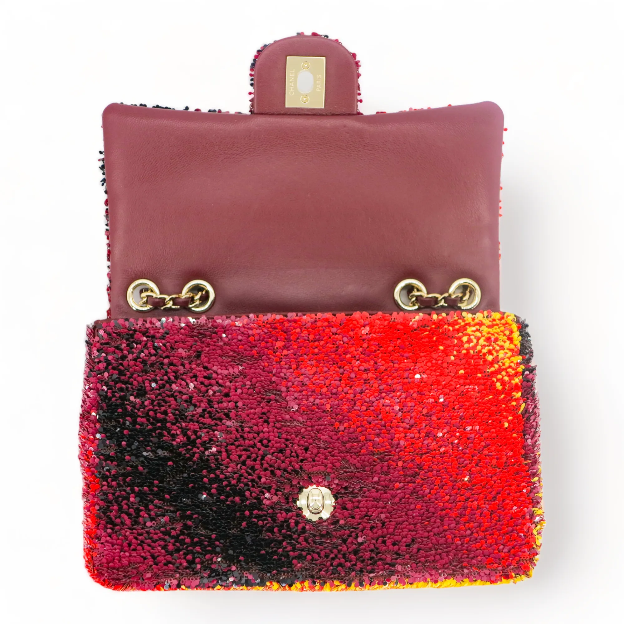 23A Sunset Shaded Sequin Mini Flap Bag