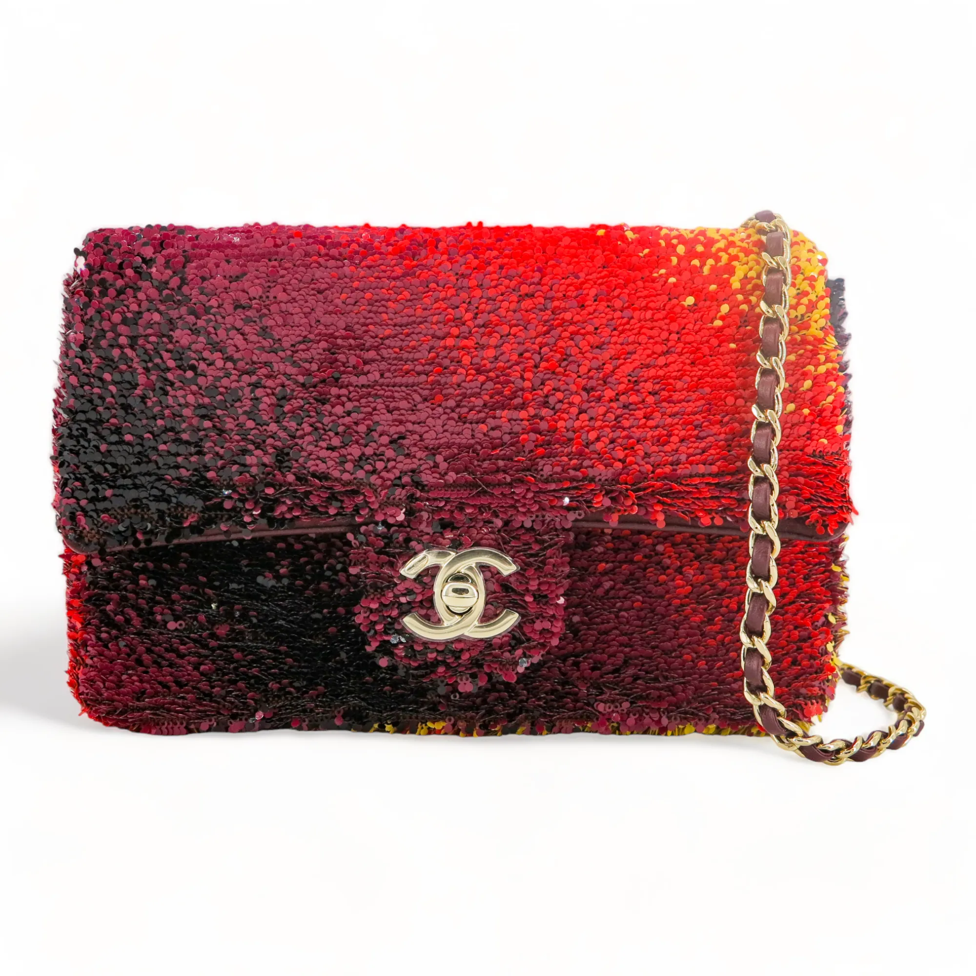 23A Sunset Shaded Sequin Mini Flap Bag