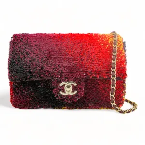 23A Sunset Shaded Sequin Mini Flap Bag