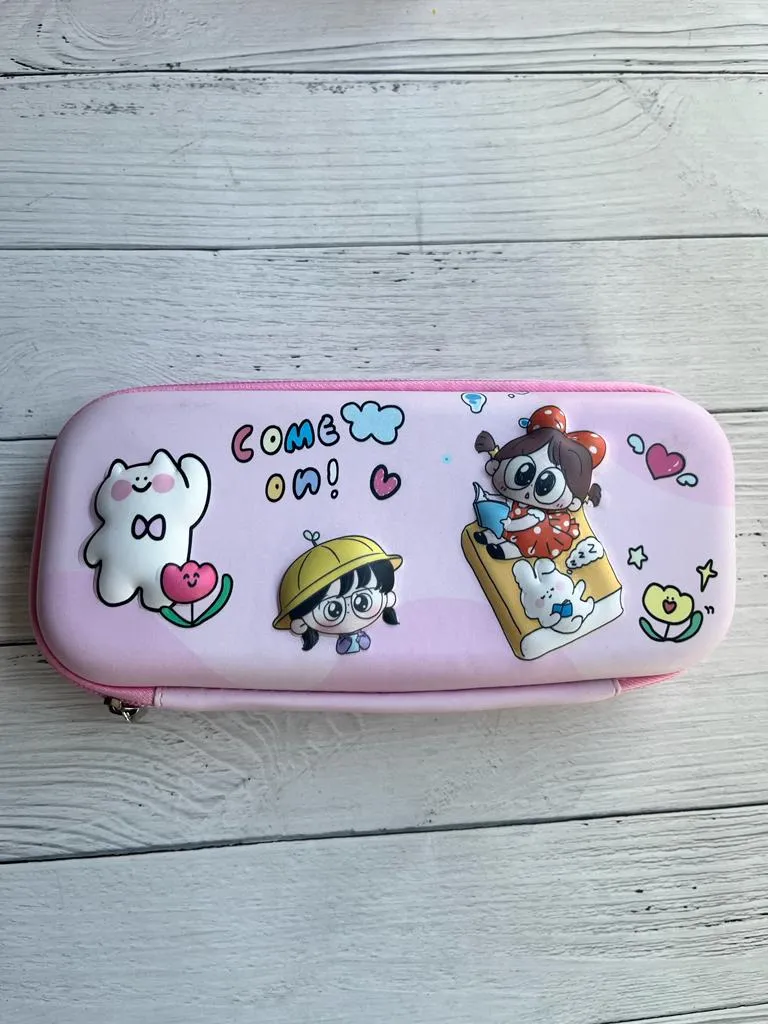 3D Girl Doll Design Hardcase Stationary Pouch for Kids
