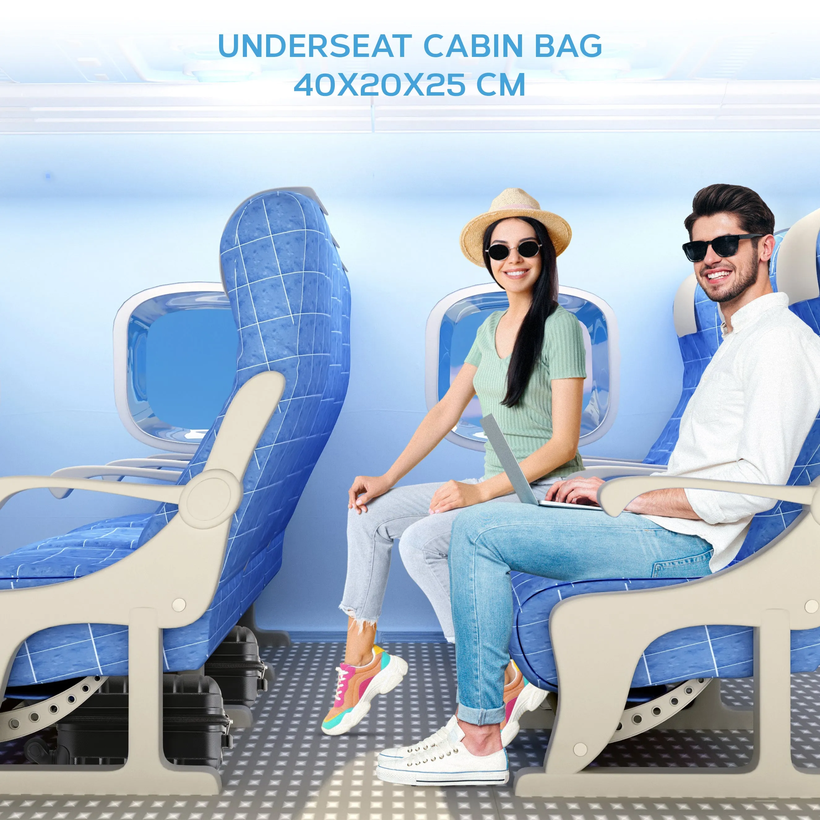 40x20x25cm Lightweight 4 Wheel ABS Hard Case Cabin Carry On Hand Luggage 100  Approved Airlines Including BA, easyJet & Maximum Size for Ryanair