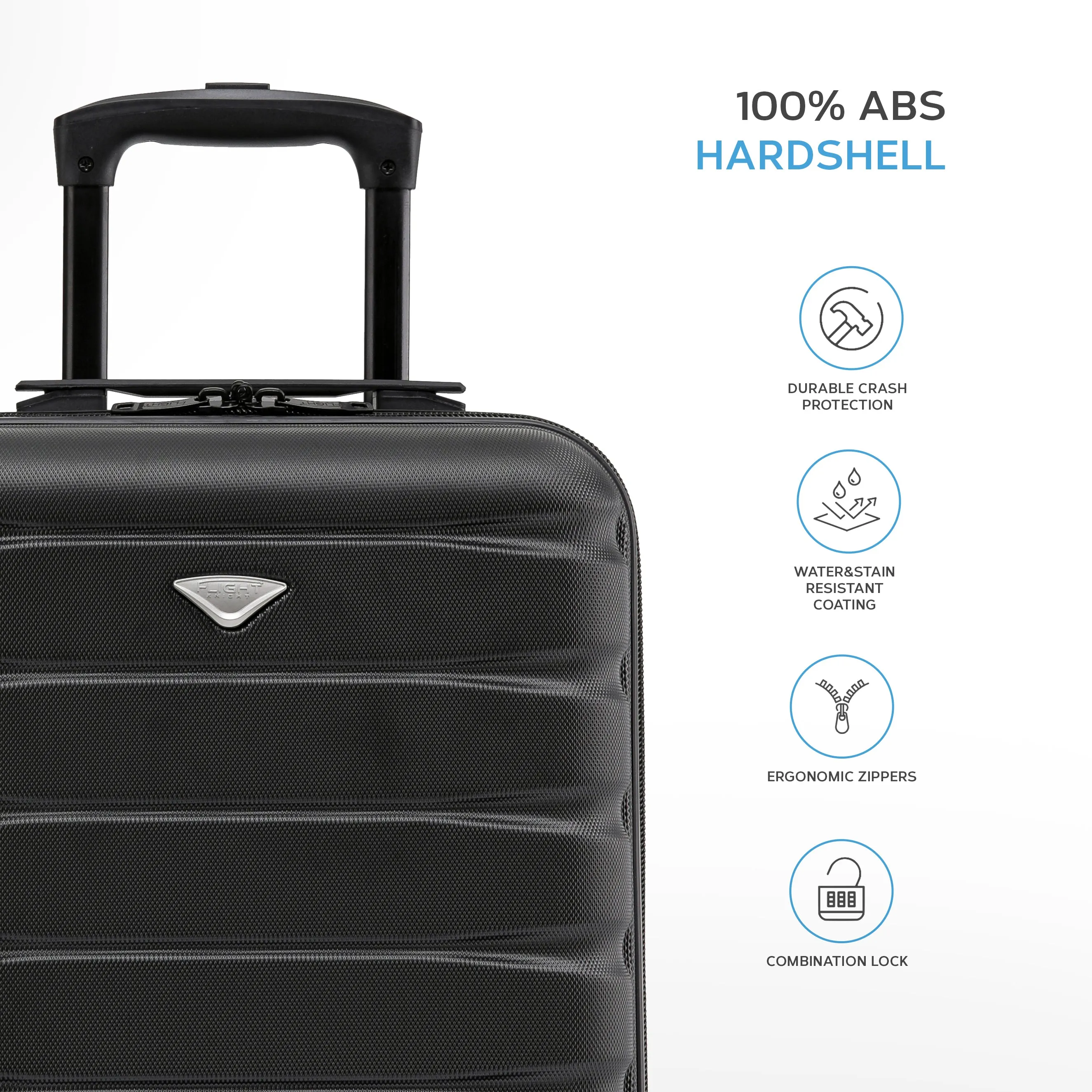 45x36x20cm Flight Knight Lightweight Cabin Hand Luggage Small Carry On Suitcase