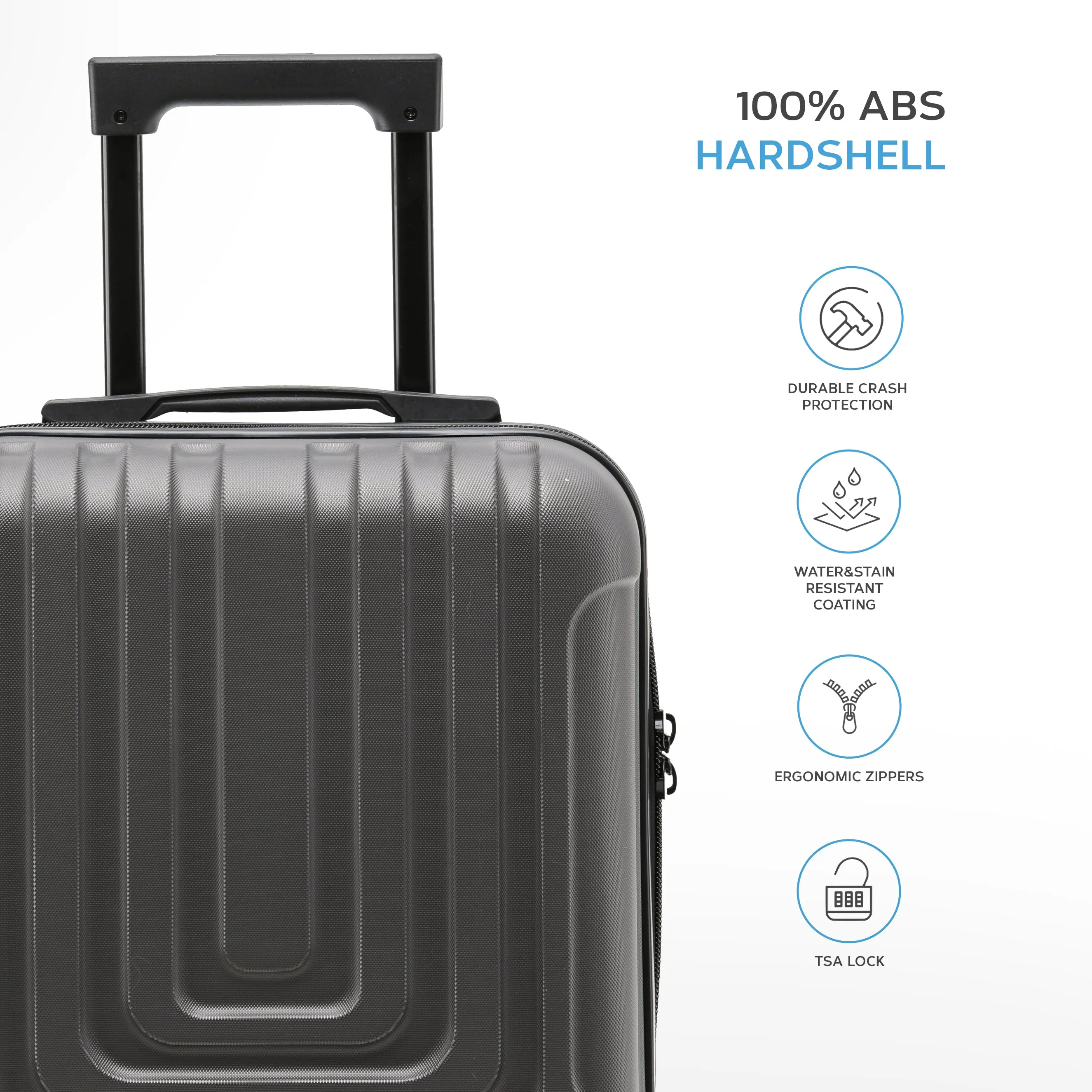 45x36x20cm Premium Hard Shell Lightweight Cabin Suitcase - 8 Spinner Wheels - Built-in TSA Lock & USB Port - Luggage Approved for Over 100 Airlines Including easyJet Underseat