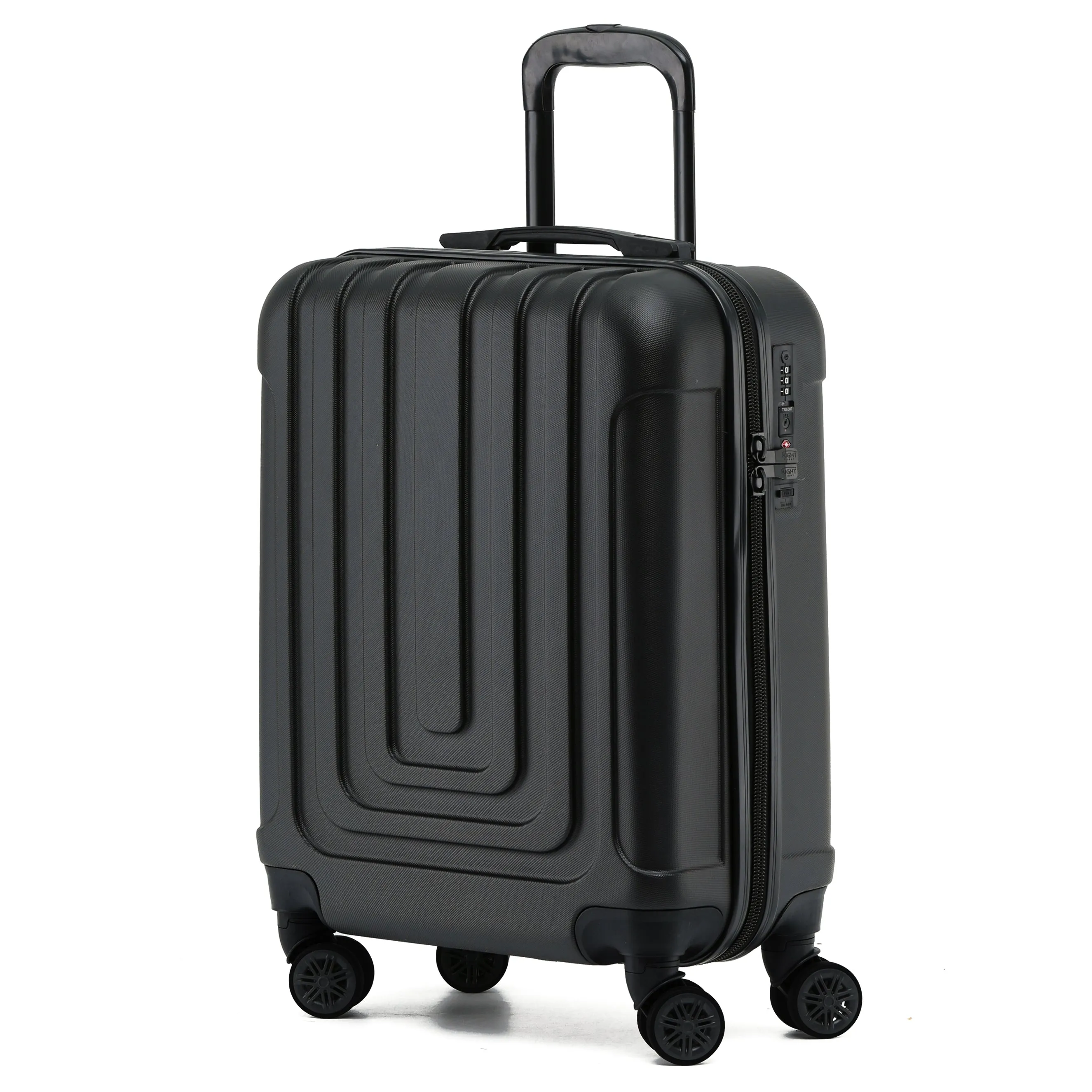 45x36x20cm Premium Hard Shell Lightweight Cabin Suitcase - 8 Spinner Wheels - Built-in TSA Lock & USB Port - Luggage Approved for Over 100 Airlines Including easyJet Underseat
