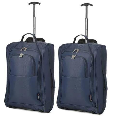 5 Cities (55x35x20cm) Lightweight Cabin Hand Luggage (x2), Approved For Ryanair/easyJet/British Airways and more!