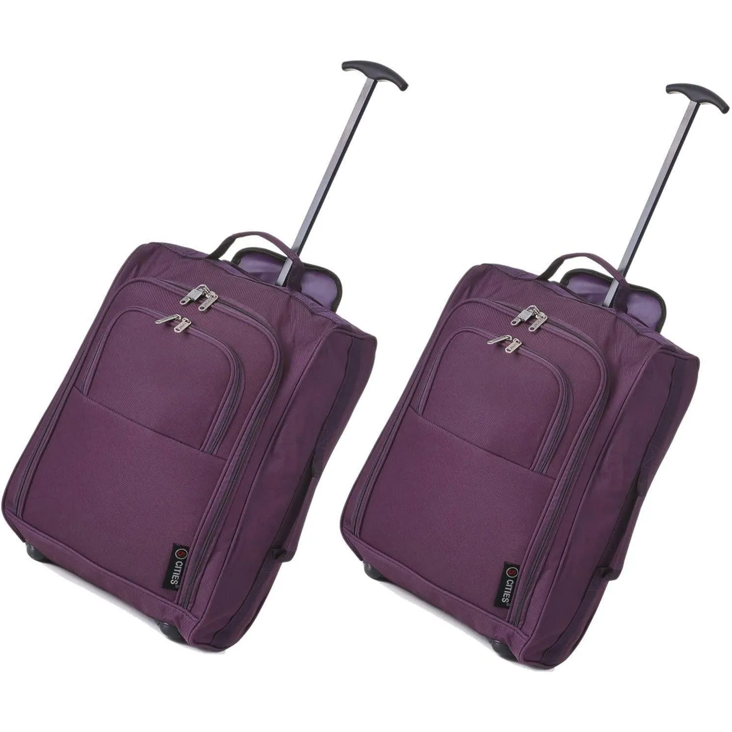 5 Cities (55x35x20cm) Lightweight Cabin Hand Luggage (x2), Approved For Ryanair/easyJet/British Airways and more!