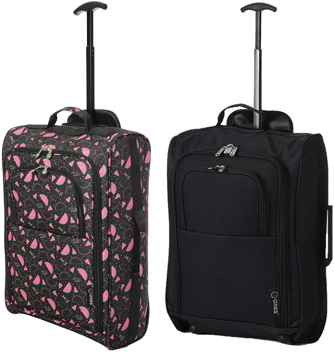 5 Cities (55x35x20cm) Lightweight Cabin Hand Luggage (x2), Approved For Ryanair/easyJet/British Airways and more!
