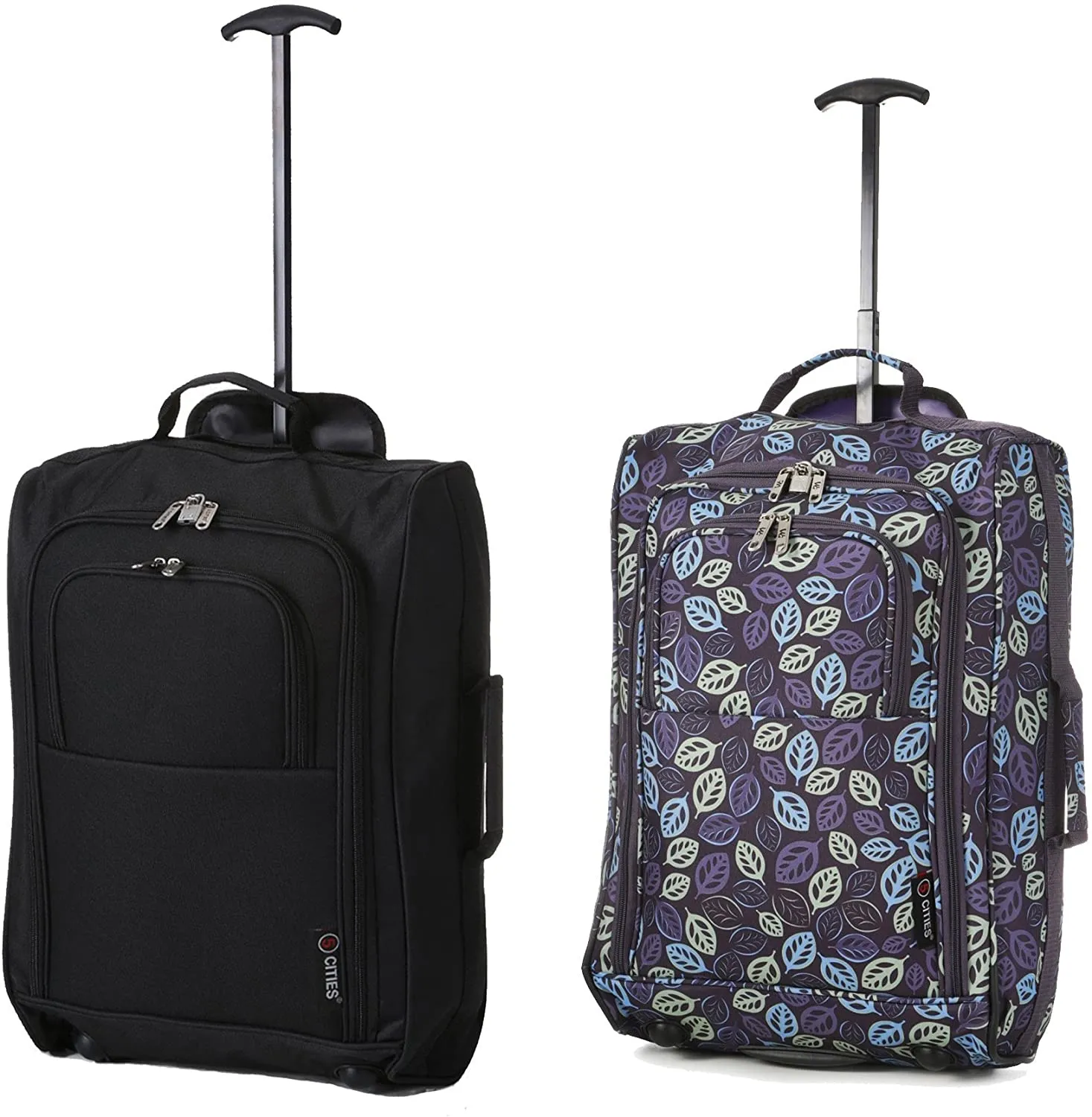 5 Cities (55x35x20cm) Lightweight Cabin Hand Luggage (x2), Approved For Ryanair/easyJet/British Airways and more!