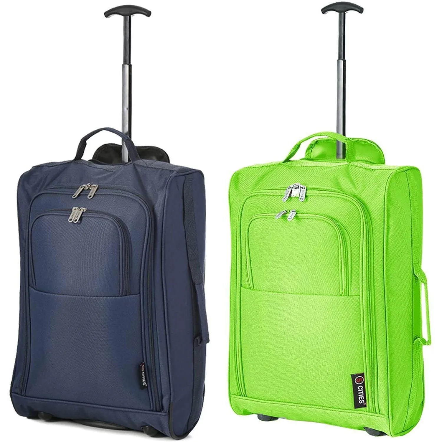 5 Cities (55x35x20cm) Lightweight Cabin Hand Luggage (x2), Approved For Ryanair/easyJet/British Airways and more!