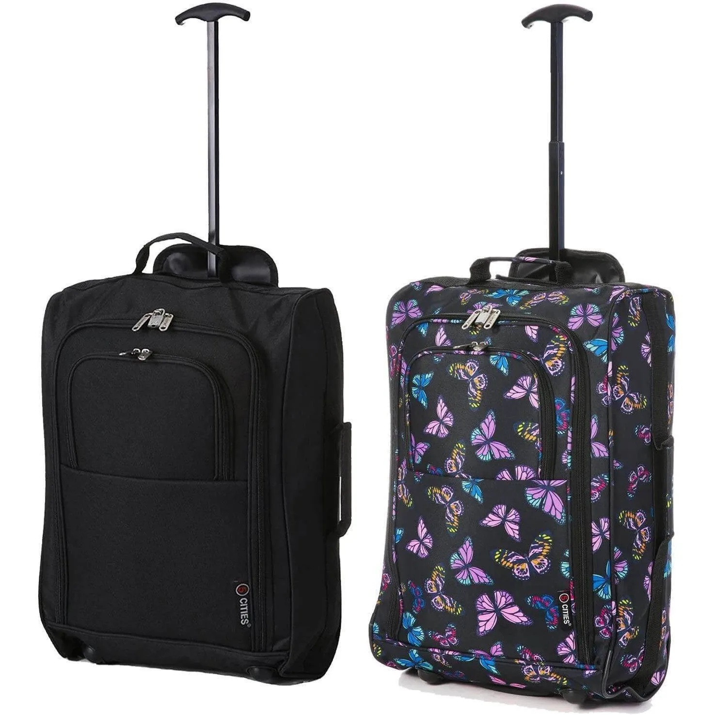5 Cities (55x35x20cm) Lightweight Cabin Hand Luggage (x2), Approved For Ryanair/easyJet/British Airways and more!