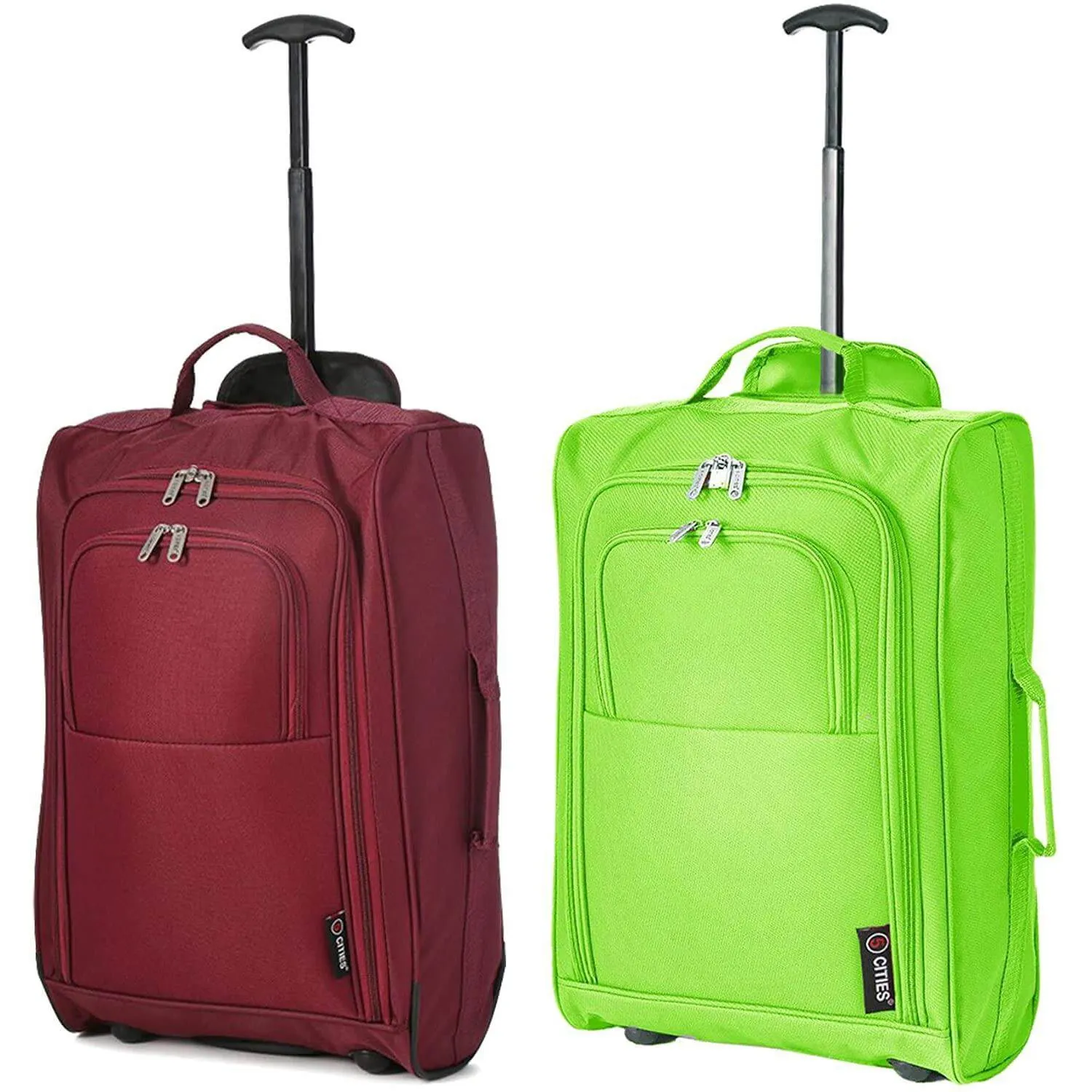 5 Cities (55x35x20cm) Lightweight Cabin Hand Luggage (x2), Approved For Ryanair/easyJet/British Airways and more!