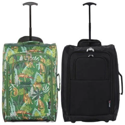 5 Cities (55x35x20cm) Lightweight Cabin Hand Luggage (x2), Approved For Ryanair/easyJet/British Airways and more!