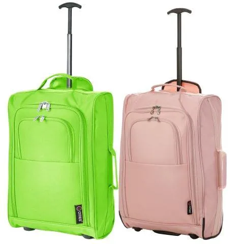 5 Cities (55x35x20cm) Lightweight Cabin Hand Luggage (x2), Approved For Ryanair/easyJet/British Airways and more!
