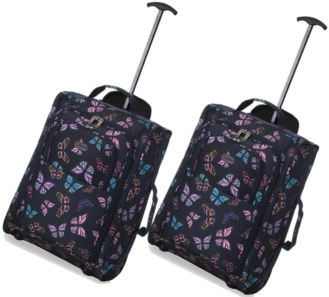 5 Cities (55x35x20cm) Lightweight Cabin Hand Luggage (x2), Approved For Ryanair/easyJet/British Airways and more!
