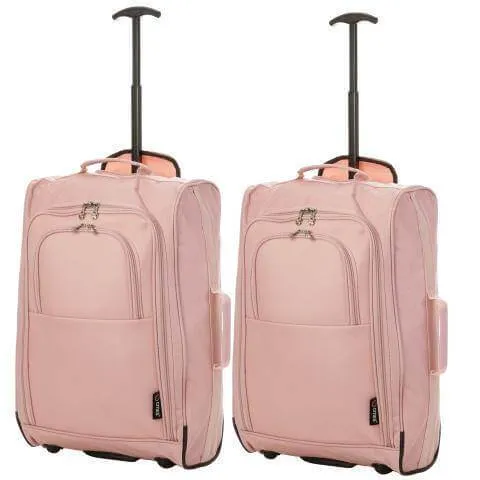 5 Cities (55x35x20cm) Lightweight Cabin Hand Luggage (x2), Approved For Ryanair/easyJet/British Airways and more!