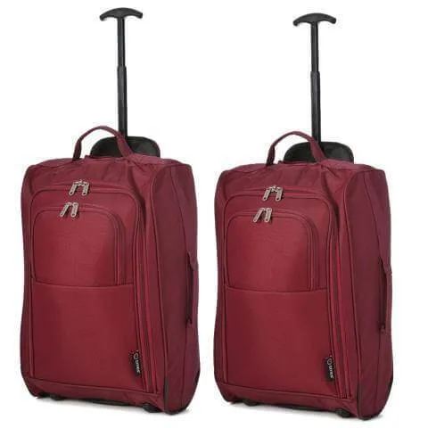 5 Cities (55x35x20cm) Lightweight Cabin Hand Luggage (x2), Approved For Ryanair/easyJet/British Airways and more!
