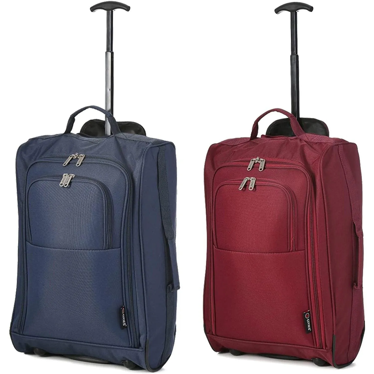 5 Cities (55x35x20cm) Lightweight Cabin Hand Luggage (x2), Approved For Ryanair/easyJet/British Airways and more!