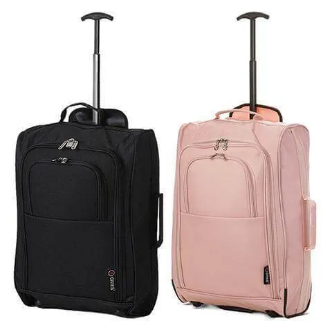 5 Cities (55x35x20cm) Lightweight Cabin Hand Luggage (x2), Approved For Ryanair/easyJet/British Airways and more!