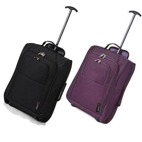 5 Cities (55x35x20cm) Lightweight Cabin Hand Luggage (x2), Approved For Ryanair/easyJet/British Airways and more!