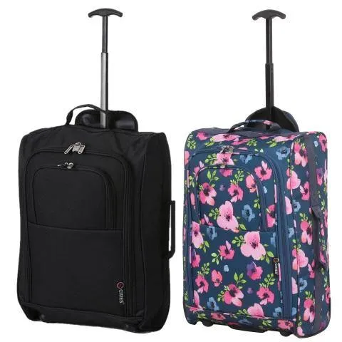 5 Cities (55x35x20cm) Lightweight Cabin Hand Luggage (x2), Approved For Ryanair/easyJet/British Airways and more!