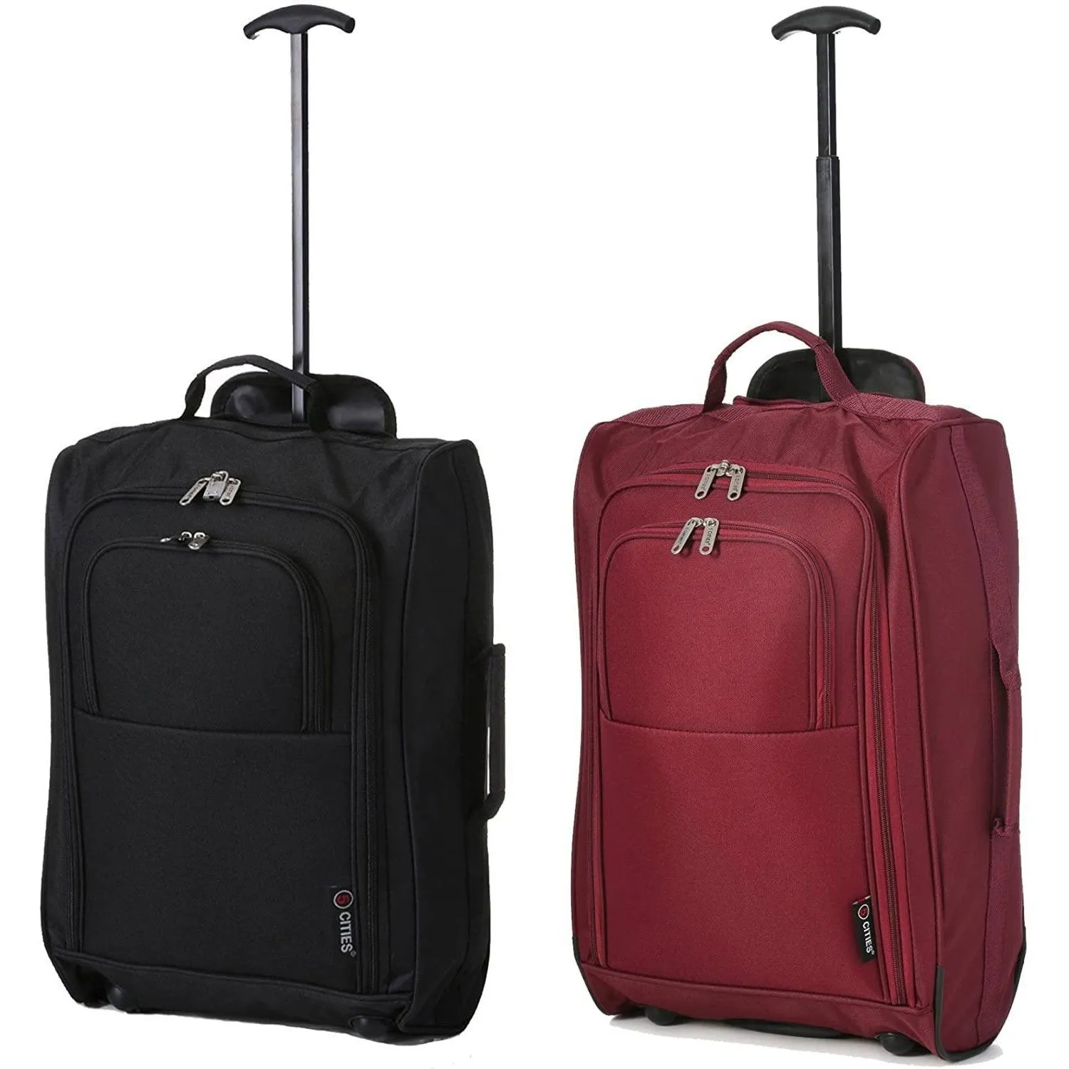 5 Cities (55x35x20cm) Lightweight Cabin Hand Luggage (x2), Approved For Ryanair/easyJet/British Airways and more!