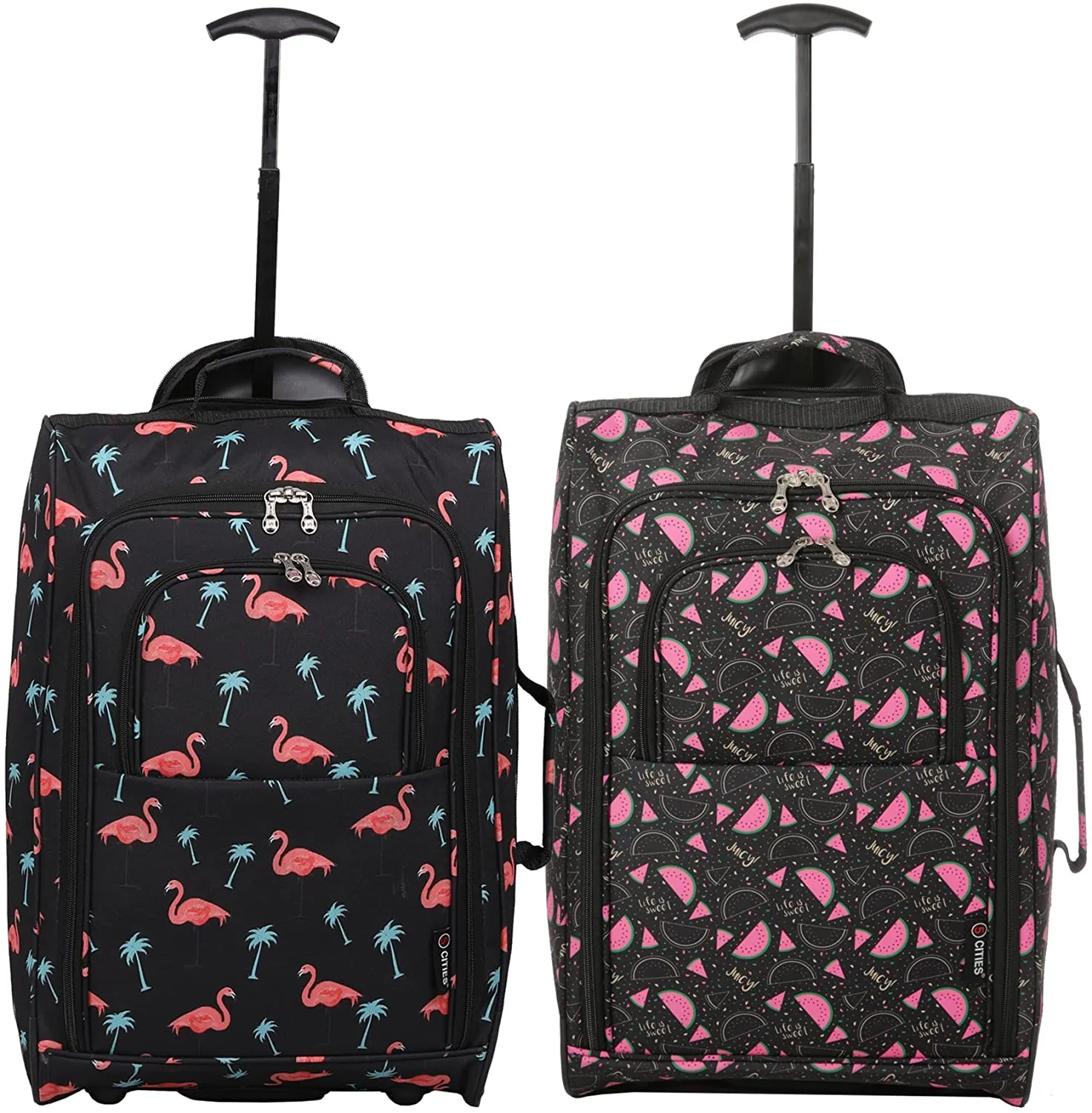5 Cities (55x35x20cm) Lightweight Cabin Hand Luggage (x2), Approved For Ryanair/easyJet/British Airways and more!