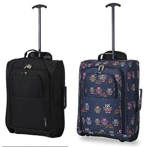 5 Cities (55x35x20cm) Lightweight Cabin Hand Luggage (x2), Approved For Ryanair/easyJet/British Airways and more!