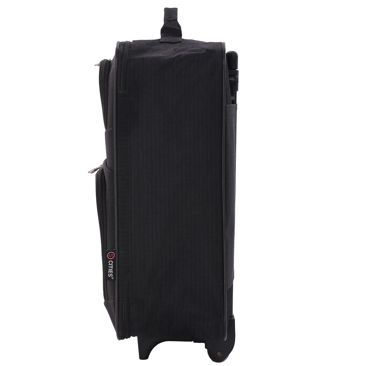 5 Cities Easyjet Ryanair 55x40x20cm Folding Cabin Bag Hand Luggage Carry On Suitcase Black