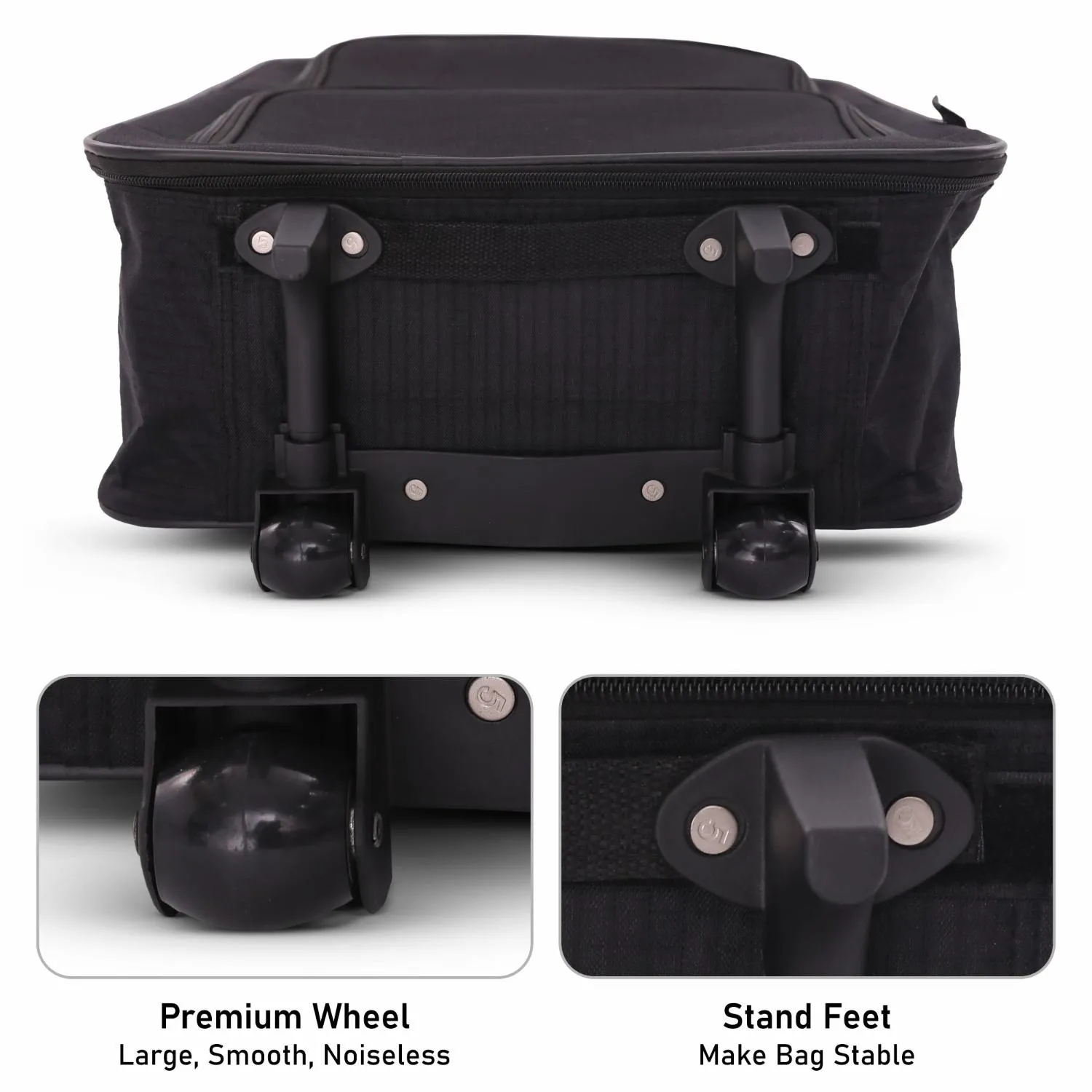 5 Cities Easyjet Ryanair 55x40x20cm Folding Cabin Bag Hand Luggage Carry On Suitcase Black