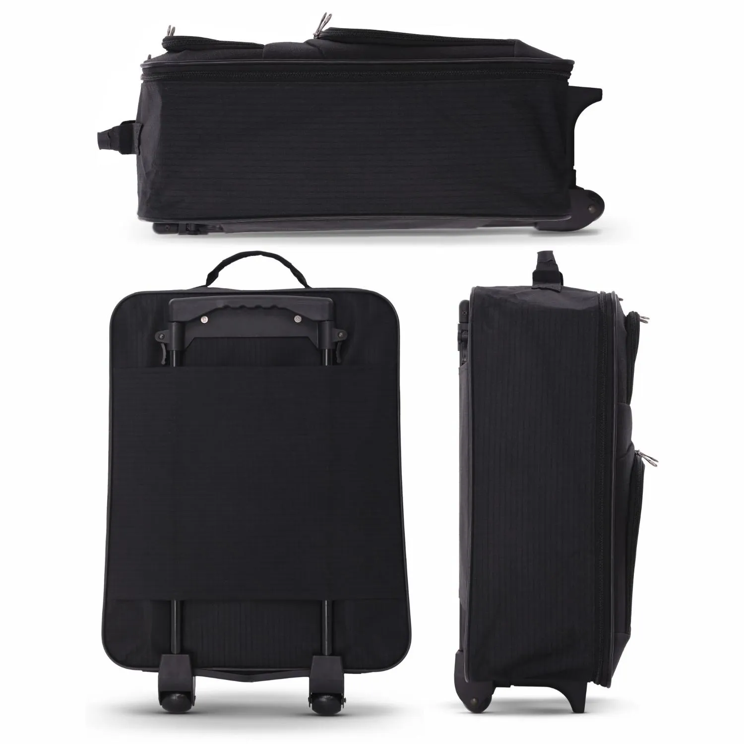 5 Cities Easyjet Ryanair 55x40x20cm Folding Cabin Bag Hand Luggage Carry On Suitcase Black