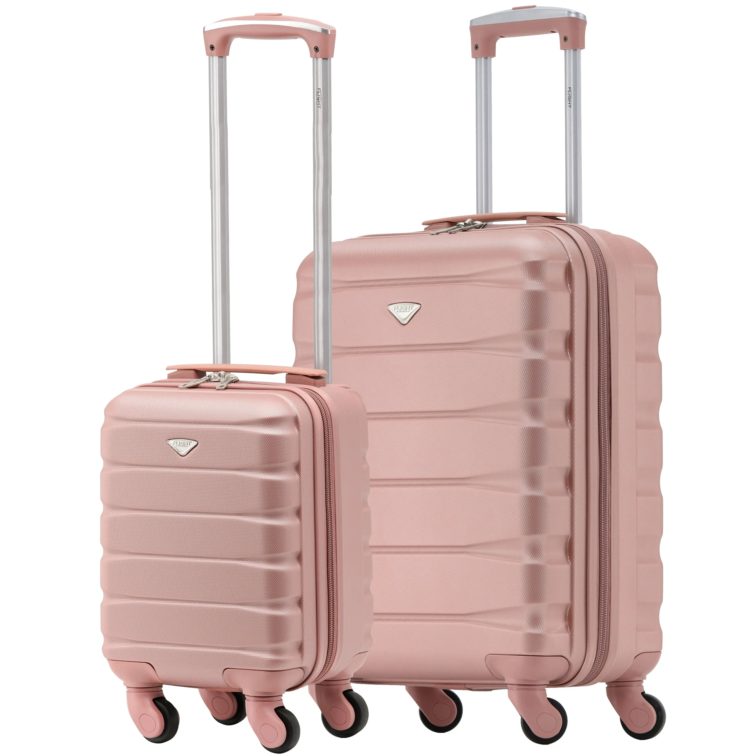 55x40x20cm & 40x20x25cm Set of 2 Lightweight 4 Wheel Hard Case Carry On Hand Luggage - Ryanair Maximum Size for Overhead Cabin & Under Seat Carry-On