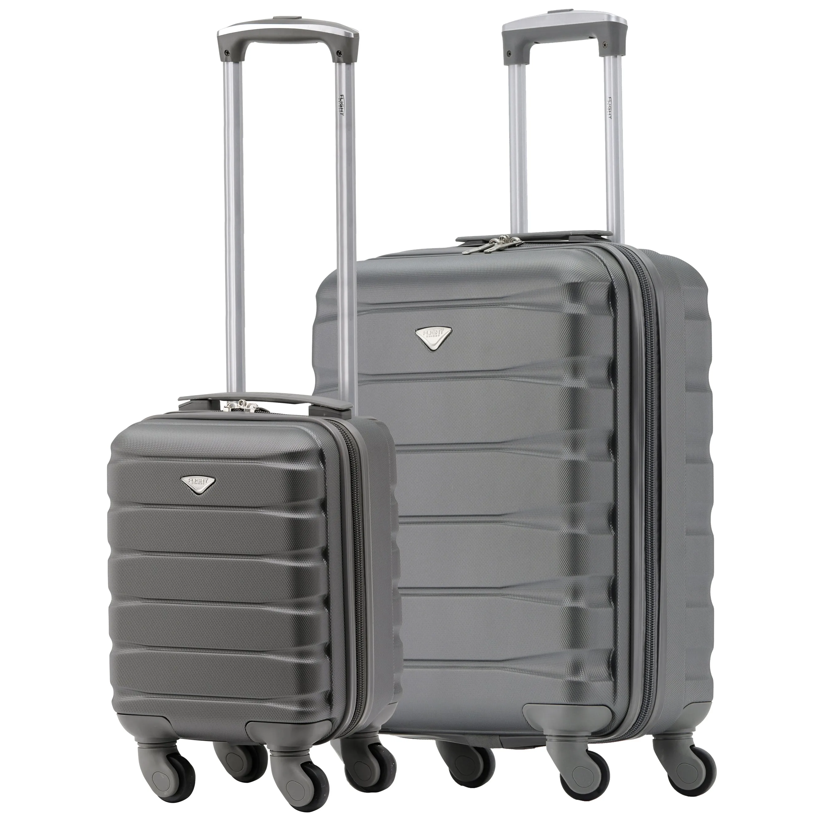 55x40x20cm & 40x20x25cm Set of 2 Lightweight 4 Wheel Hard Case Carry On Hand Luggage - Ryanair Maximum Size for Overhead Cabin & Under Seat Carry-On