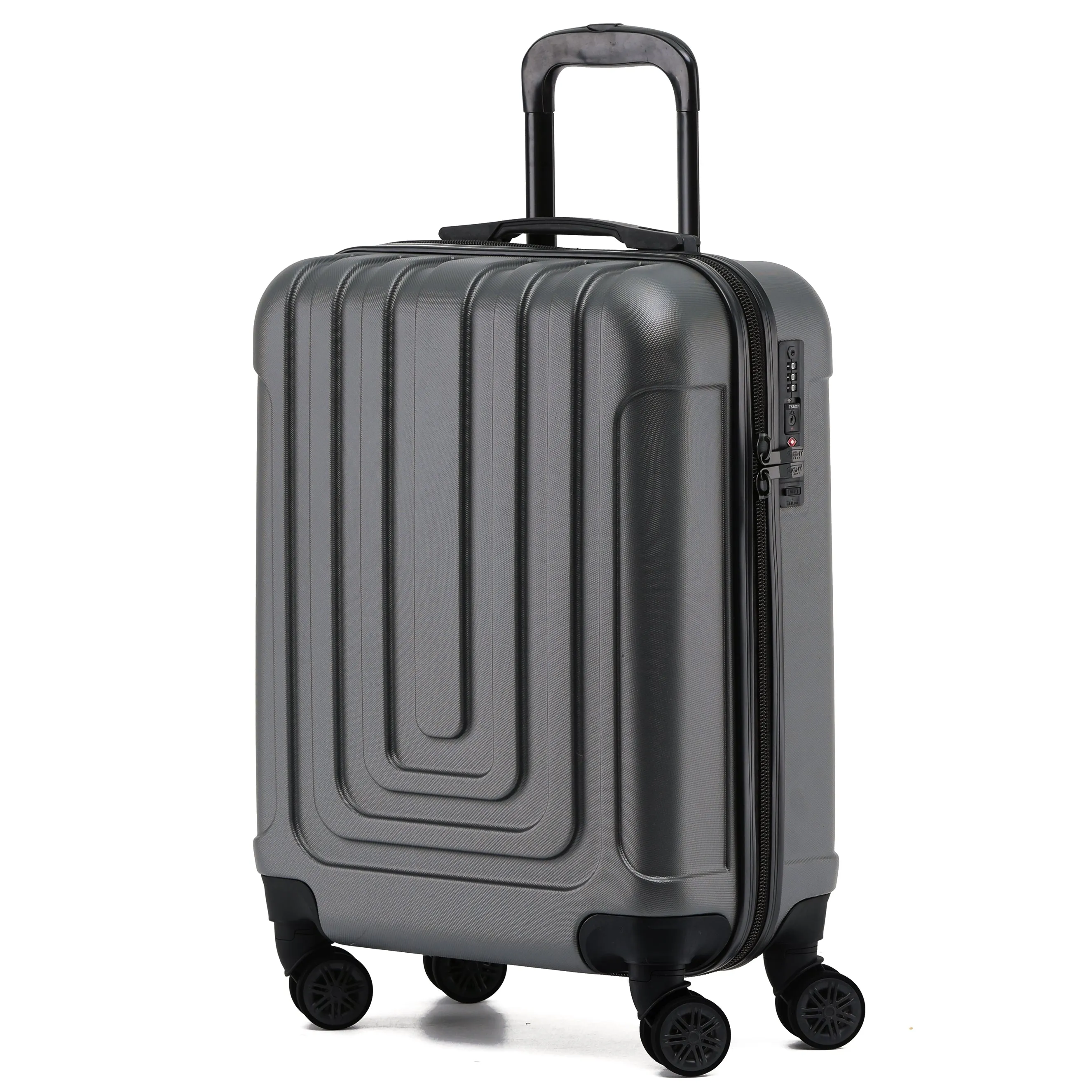 55x40x20cm Premium Hard Shell Lightweight Cabin Suitcase - 8 Spinner Wheels - Built-in TSA Lock & USB Port - Luggage Approved for Over 100 Airlines Including Ryanir (Priority)
