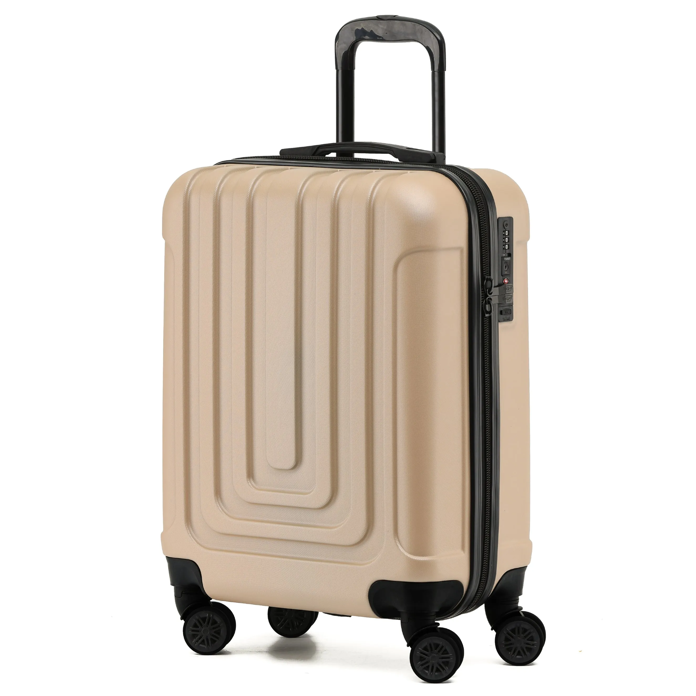 55x40x20cm Premium Hard Shell Lightweight Cabin Suitcase - 8 Spinner Wheels - Built-in TSA Lock & USB Port - Luggage Approved for Over 100 Airlines Including Ryanir (Priority)