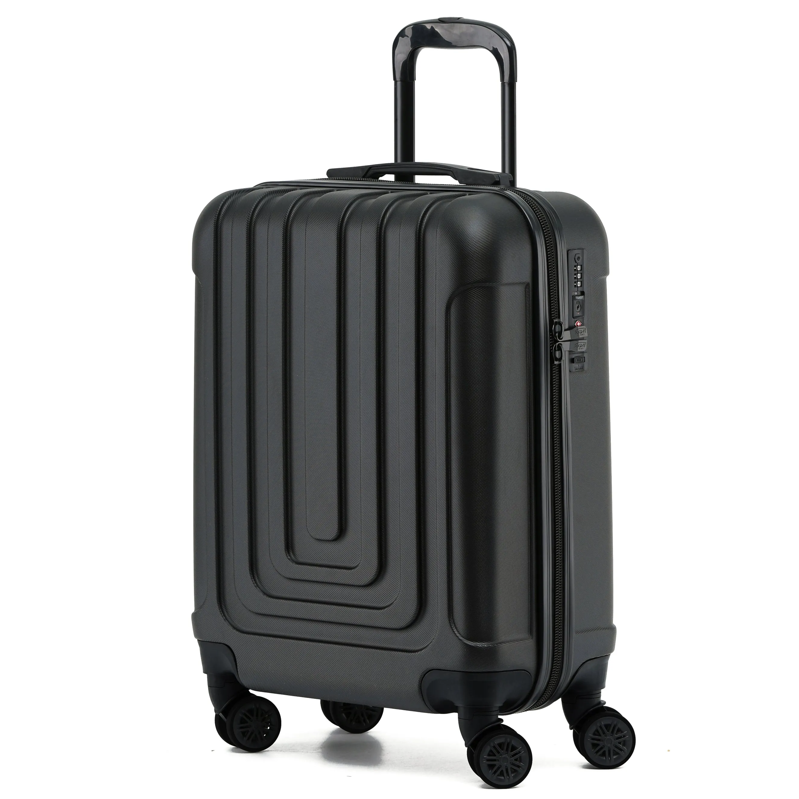 55x40x20cm Premium Hard Shell Lightweight Cabin Suitcase - 8 Spinner Wheels - Built-in TSA Lock & USB Port - Luggage Approved for Over 100 Airlines Including Ryanir (Priority)