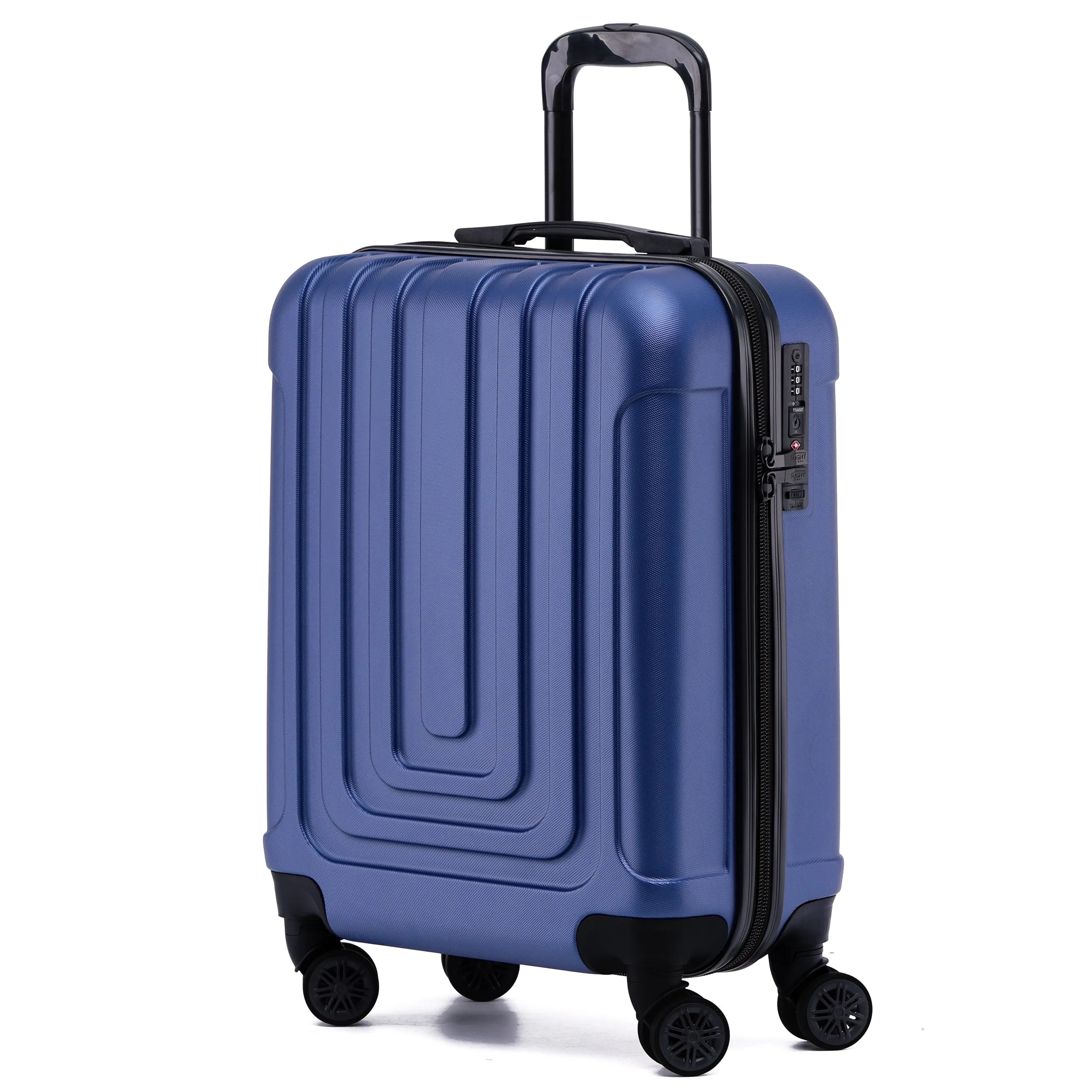 55x40x20cm Premium Hard Shell Lightweight Cabin Suitcase - 8 Spinner Wheels - Built-in TSA Lock & USB Port - Luggage Approved for Over 100 Airlines Including Ryanir (Priority)