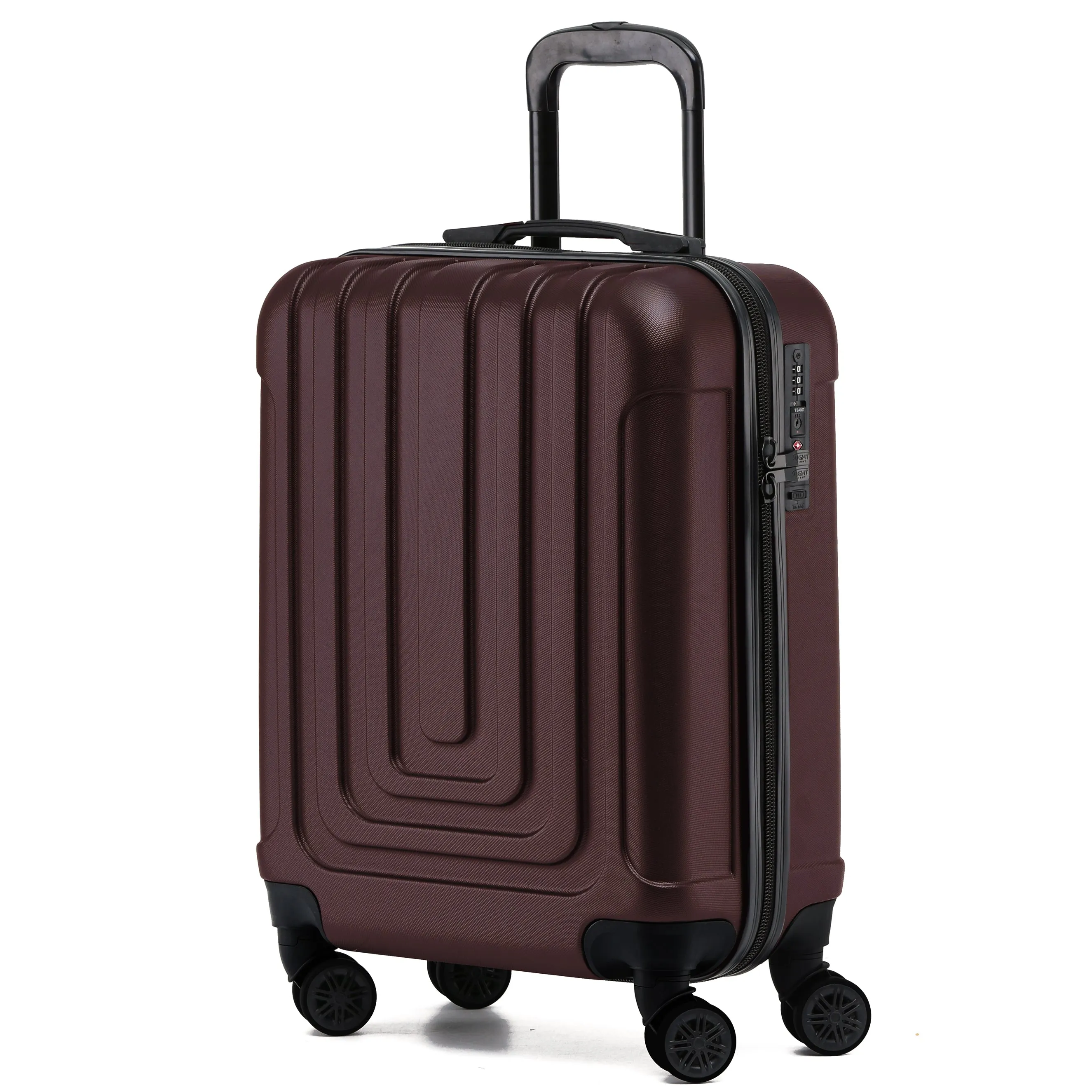 55x40x20cm Premium Hard Shell Lightweight Cabin Suitcase - 8 Spinner Wheels - Built-in TSA Lock & USB Port - Luggage Approved for Over 100 Airlines Including Ryanir (Priority)